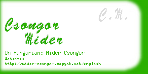 csongor mider business card